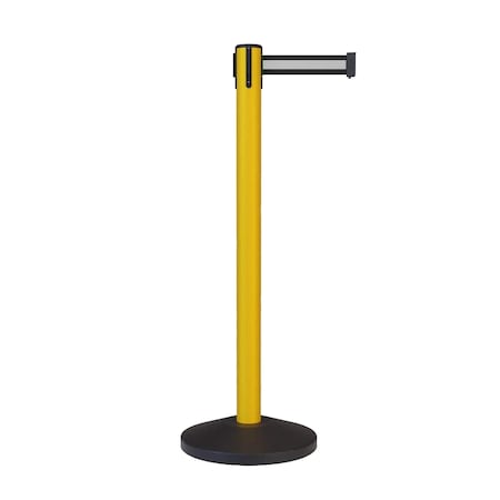 Montour Line Stanchion Belt Barrier Yellow Post 13ft.Black/Wh HL Belt ES400-YW-BWH-130